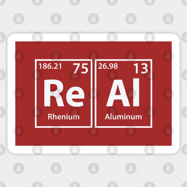 Real (Re-Al) Periodic Elements Spelling Sticker by cerebrands